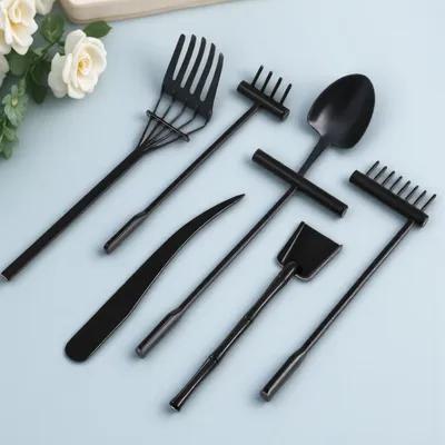 Gardening Tools Rake - ชุดคราดสวนเซนขนาดเล็ก 6 ชิ้น วัสดุพลาสติก รูปแบบหลากหลาย อุปกรณ์ตกแต่งโต๊ะทรายสำหรับบ้านและสำนักงาน