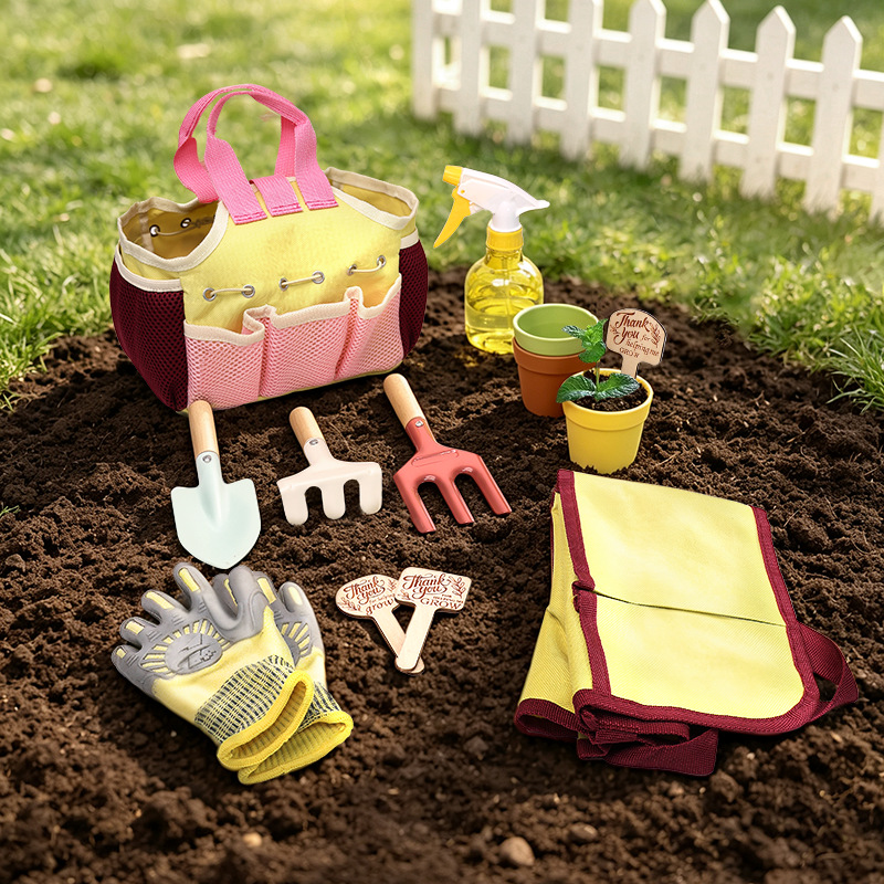 Gardening Tools Gift Set - ชุดเครื่องมือทำสวนสำหรับเด็ก ของเล่นจำลองการเล่นกลางแจ้ง พลั่ว คราด ที่ตักดิน บัวรดน้ำ