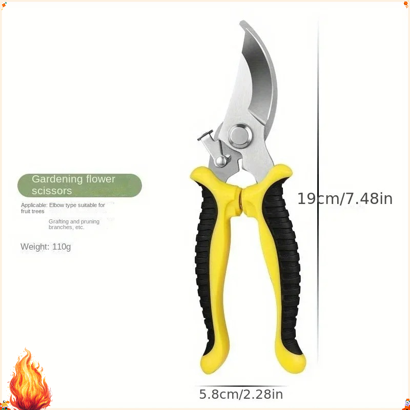 Gardening Tools Sharp - กรรไกรตัดแต่งสวนแบบมืออาชีพ ป้องกันการลื่น จับถนัดมือ ใช้ตัดแต่งต้นไม้ ผลไม้ ดอกไม้