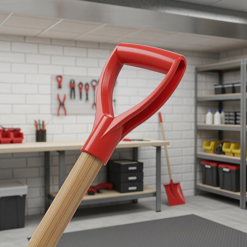 Gardening Tools Rake - ด้ามจับพลาสติกทรง D/T สำหรับเปลี่ยนด้ามจอบสวน ด้ามจับจอบขุด ด้ามจับคราด สีแดง